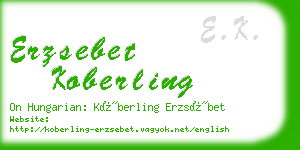 erzsebet koberling business card